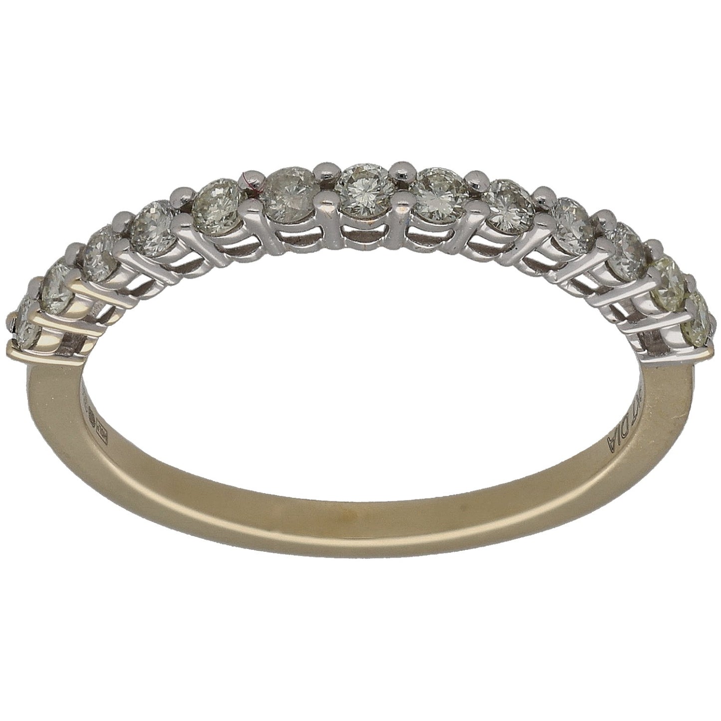 9ct Gold 0.325ct Diamond Half Eternity Ring Size P
