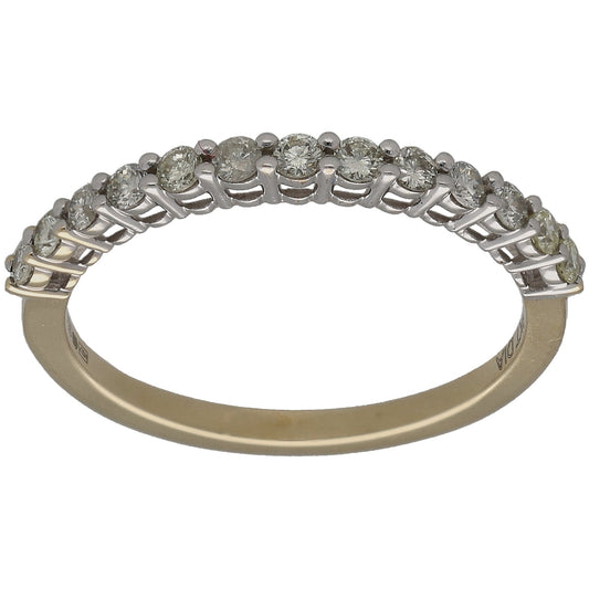 9ct Gold 0.325ct Diamond Half Eternity Ring Size P