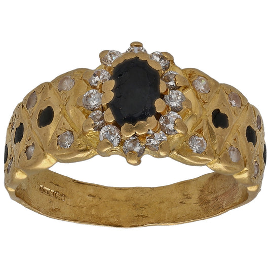 22ct Gold Imitation Gems Dress/Cocktail Ring Size O
