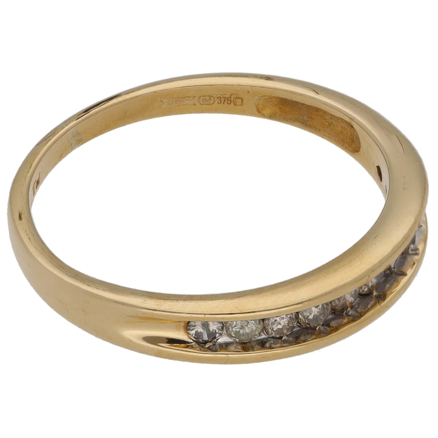9ct Gold 0.25ct Diamond Half Eternity Ring Size M