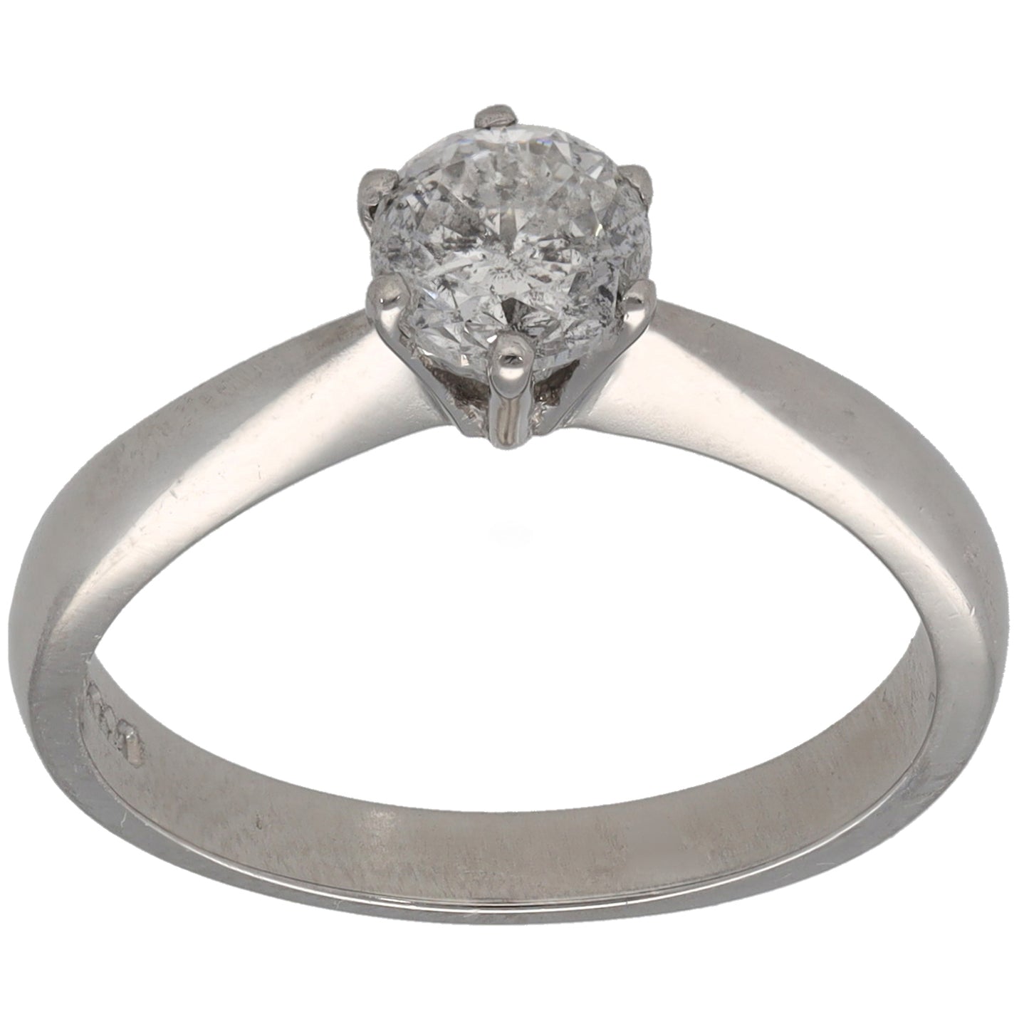 Platinum 0.57ct Diamond Solitaire Ring Size M