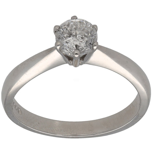 Platinum 0.57ct Diamond Solitaire Ring Size M