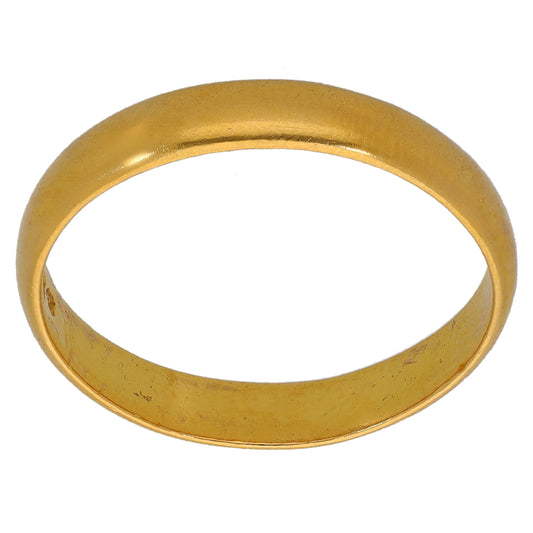 22ct Gold Plain Wedding Ring Size M