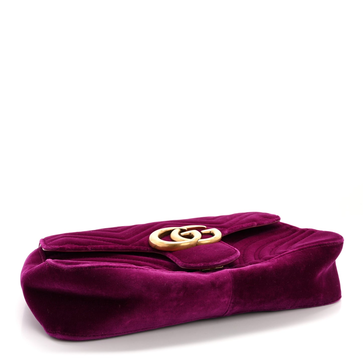 Gucci GG Marmont Velvet Matelasse Shoulder Bag - Fuchsia