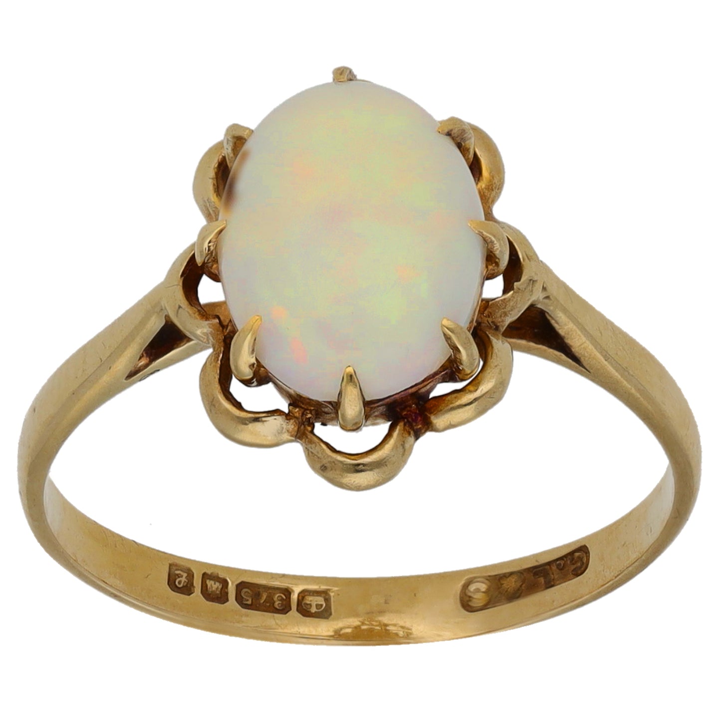 9ct Gold Opal Dress/Cocktail Ring Size M