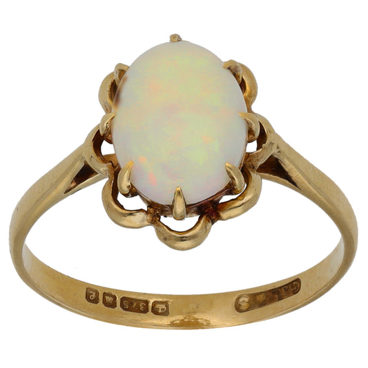 9ct Gold Opal Dress/Cocktail Ring Size M