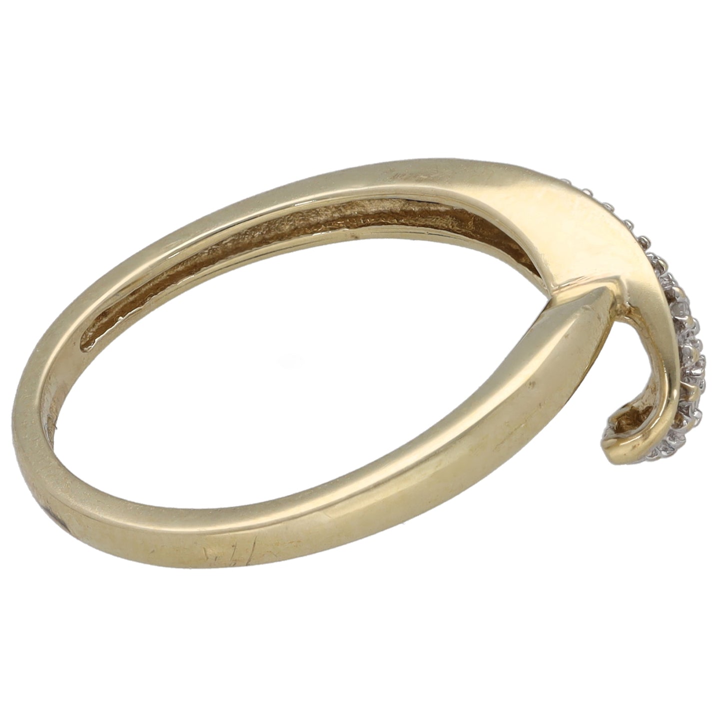 9ct Gold 0.03ct Diamond Wishbone Ring Size M