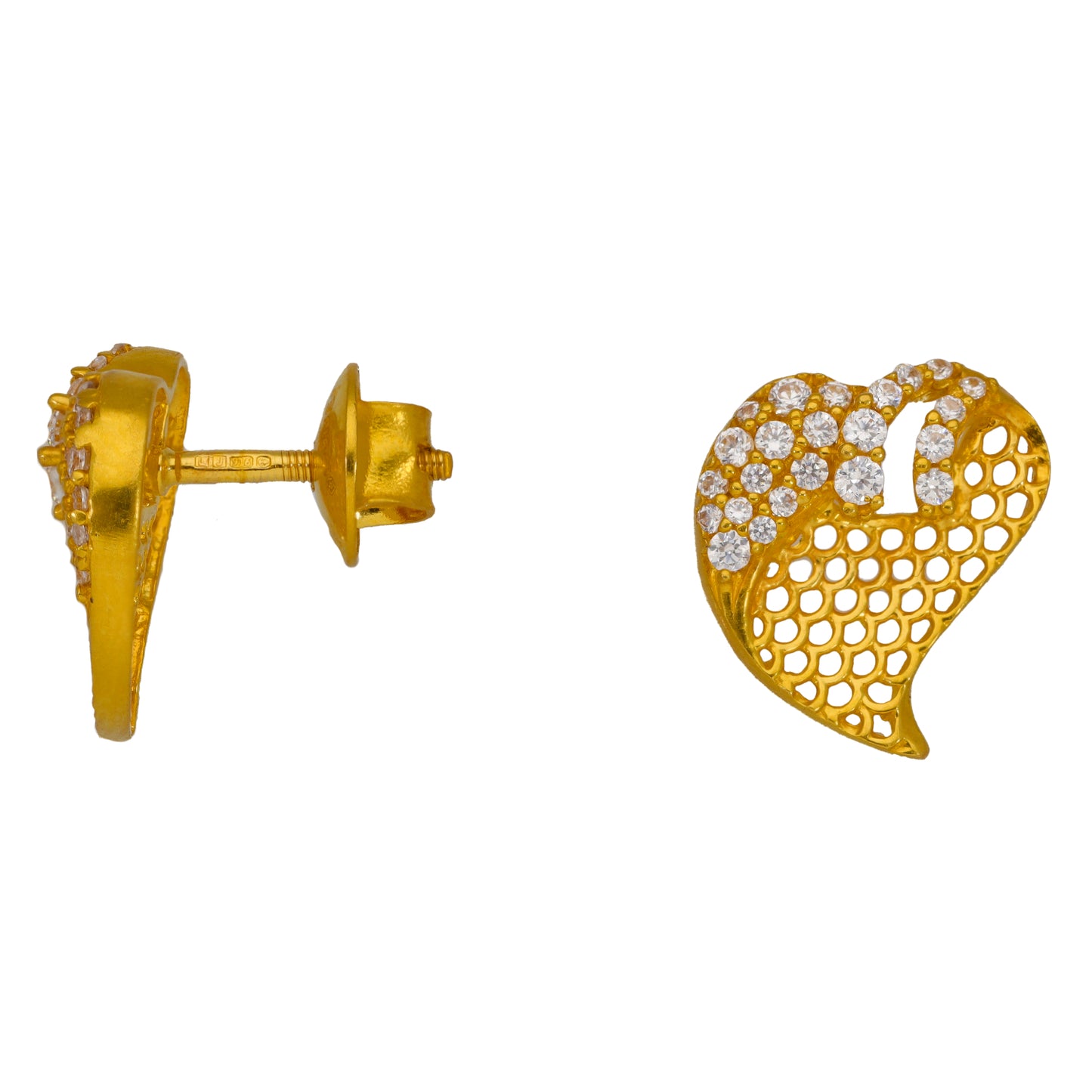 22ct Gold Cubic Zirconia Stud Earrings