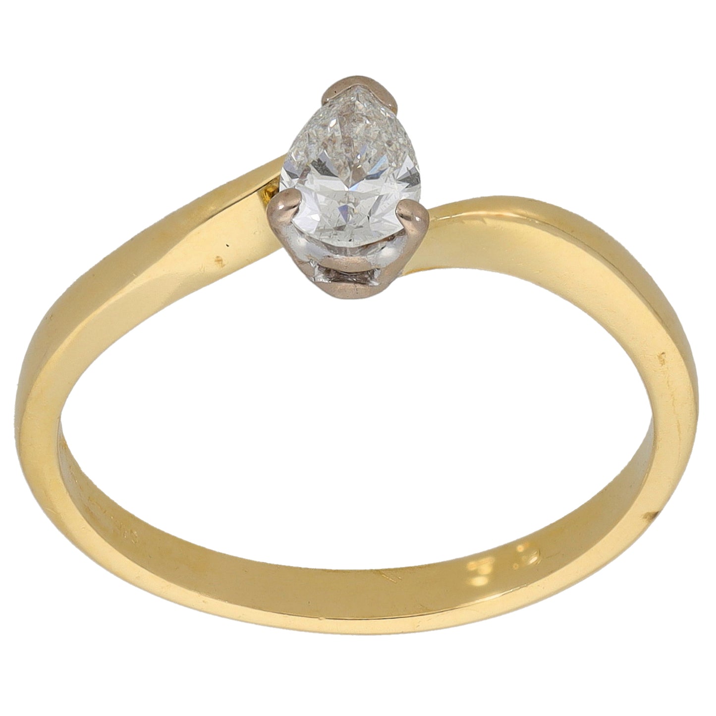 18ct Gold 0.30ct Diamond Solitaire Ring Size P