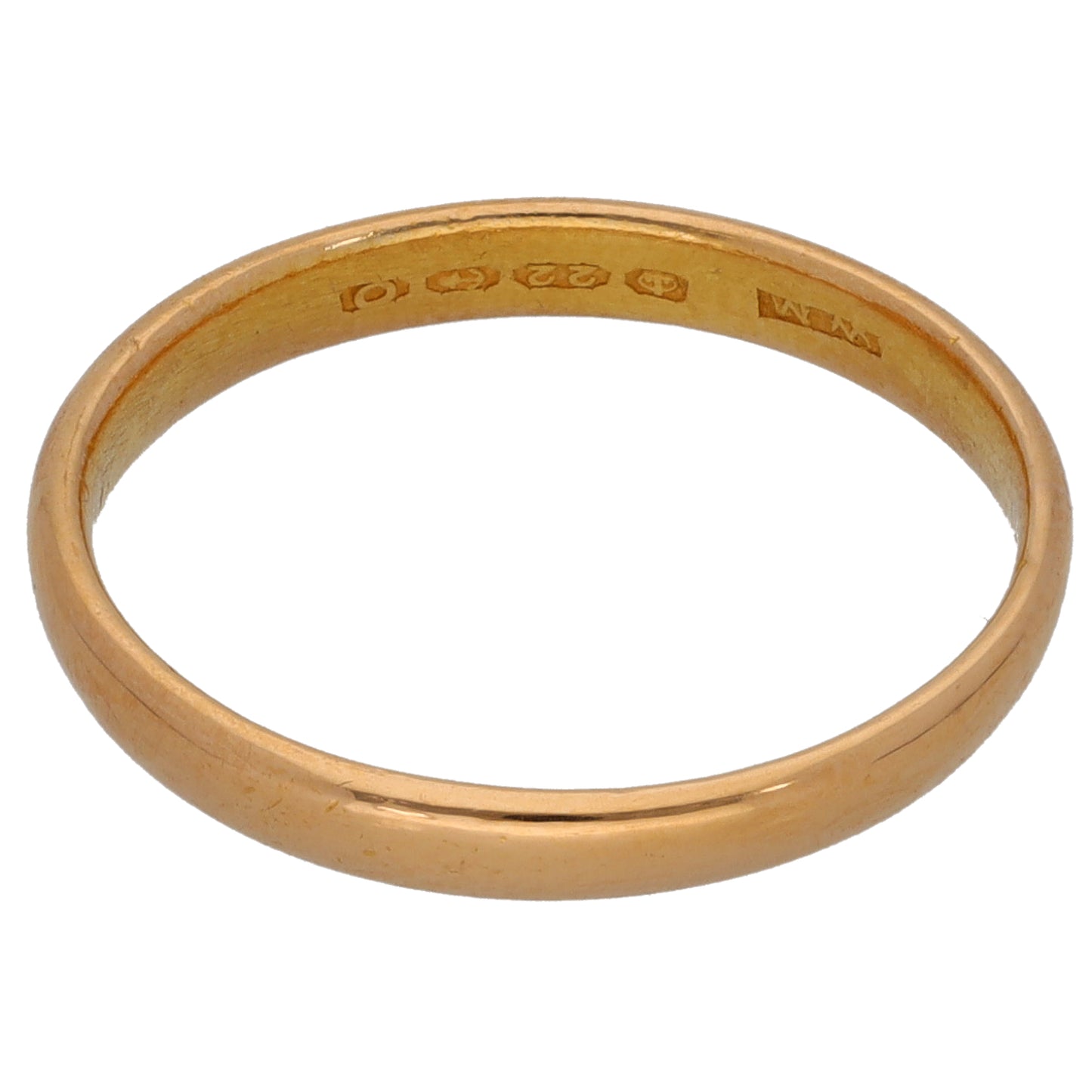 22ct Gold Plain Wedding Ring Size O