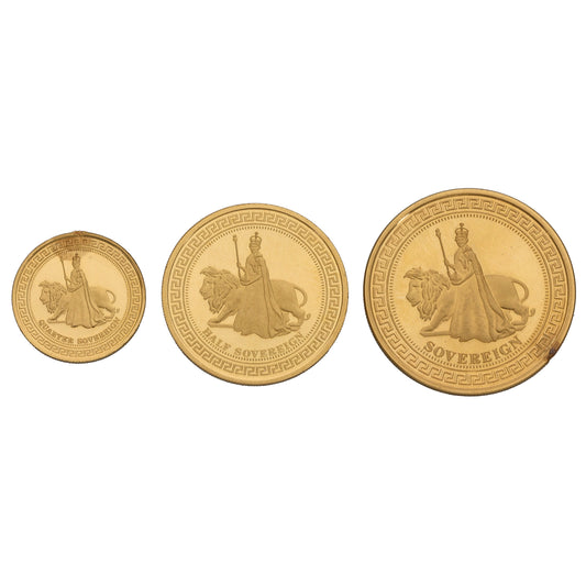 22ct Gold Elizabeth & The Lion Sovereign Coin Set 2015