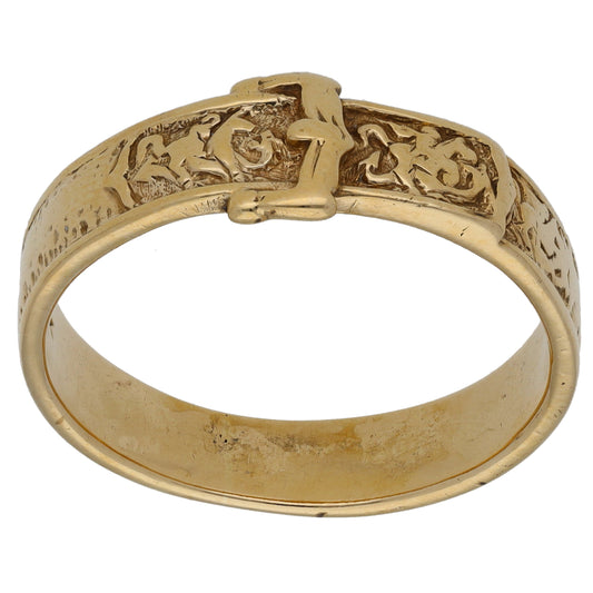 9ct Gold Buckle Ring Size Y