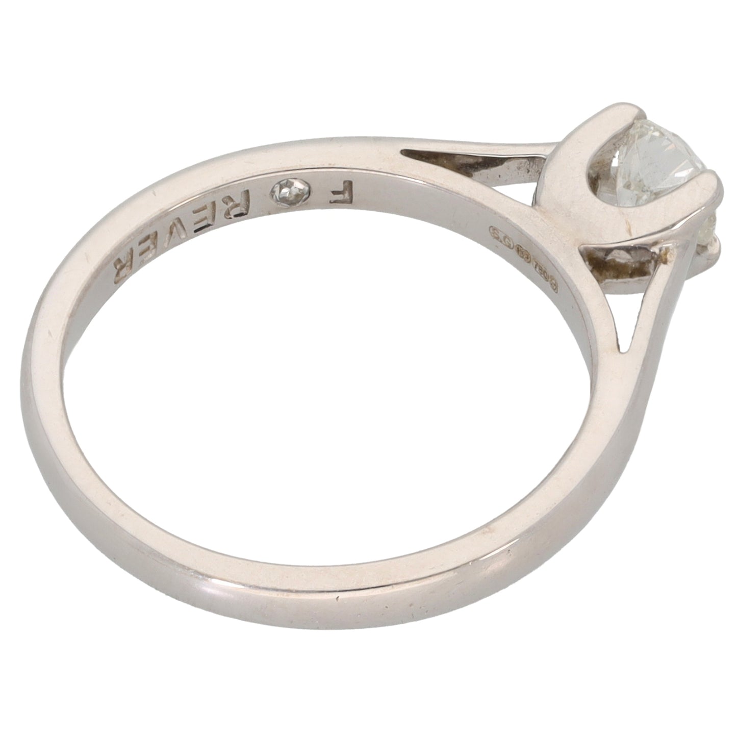 18ct White Gold 0.40ct Diamond Solitaire Ring Size M