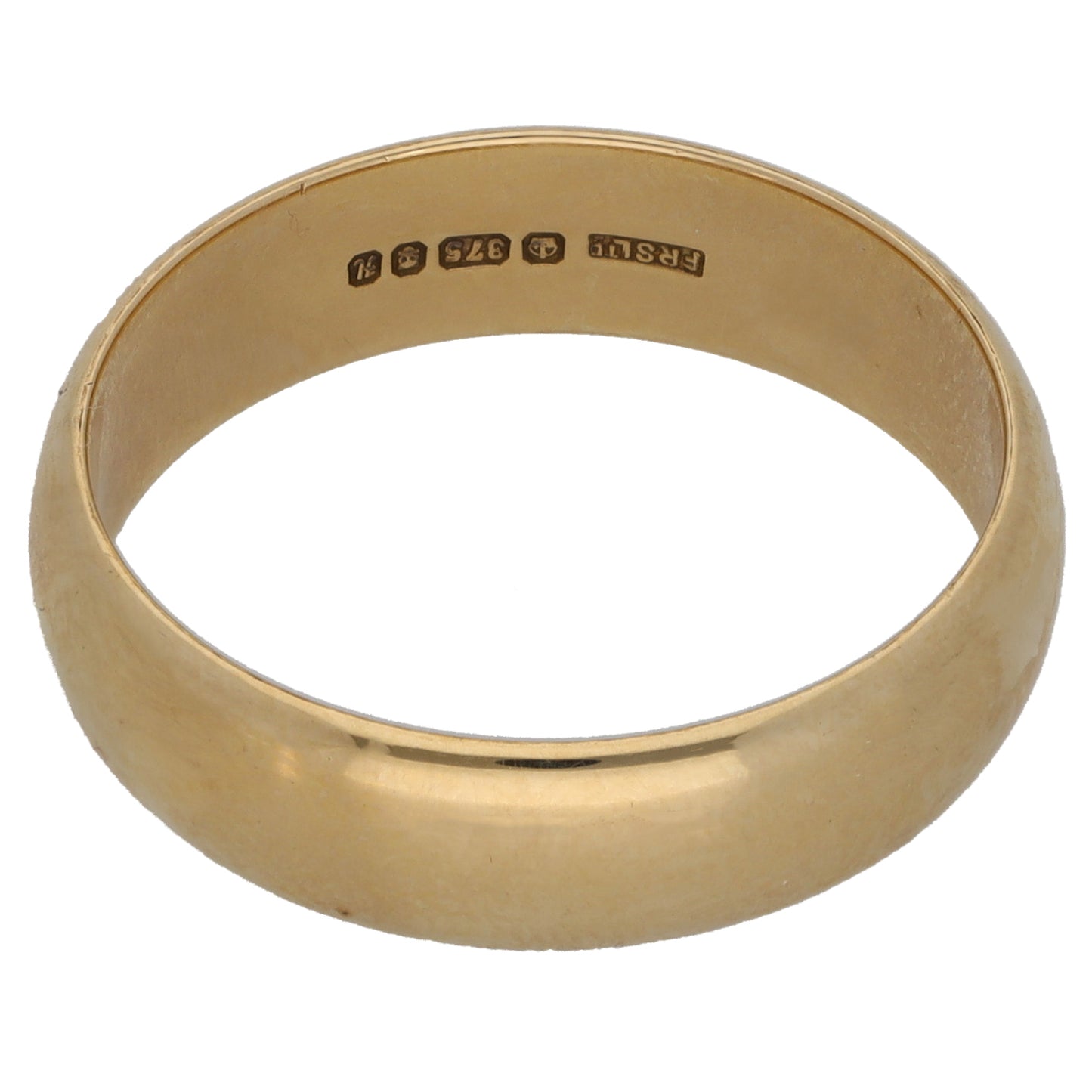 9ct Gold Plain Wedding Ring Size R
