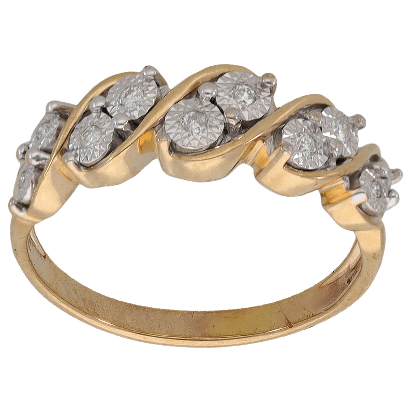 9ct Gold 0.20ct Diamond Dress/Cocktail Ring Size Q