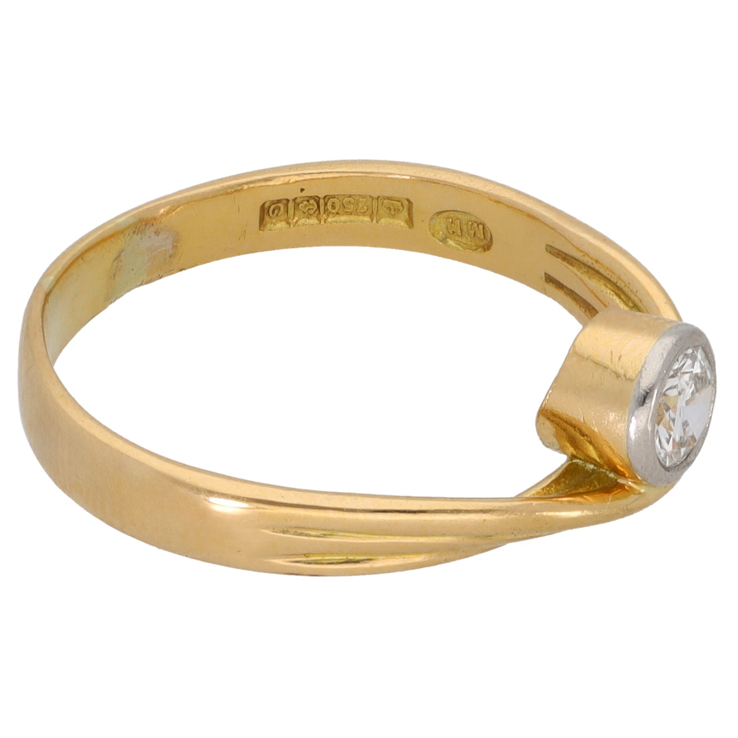 18ct Gold 0.25ct Round Diamond Solitaire Ring Size M
