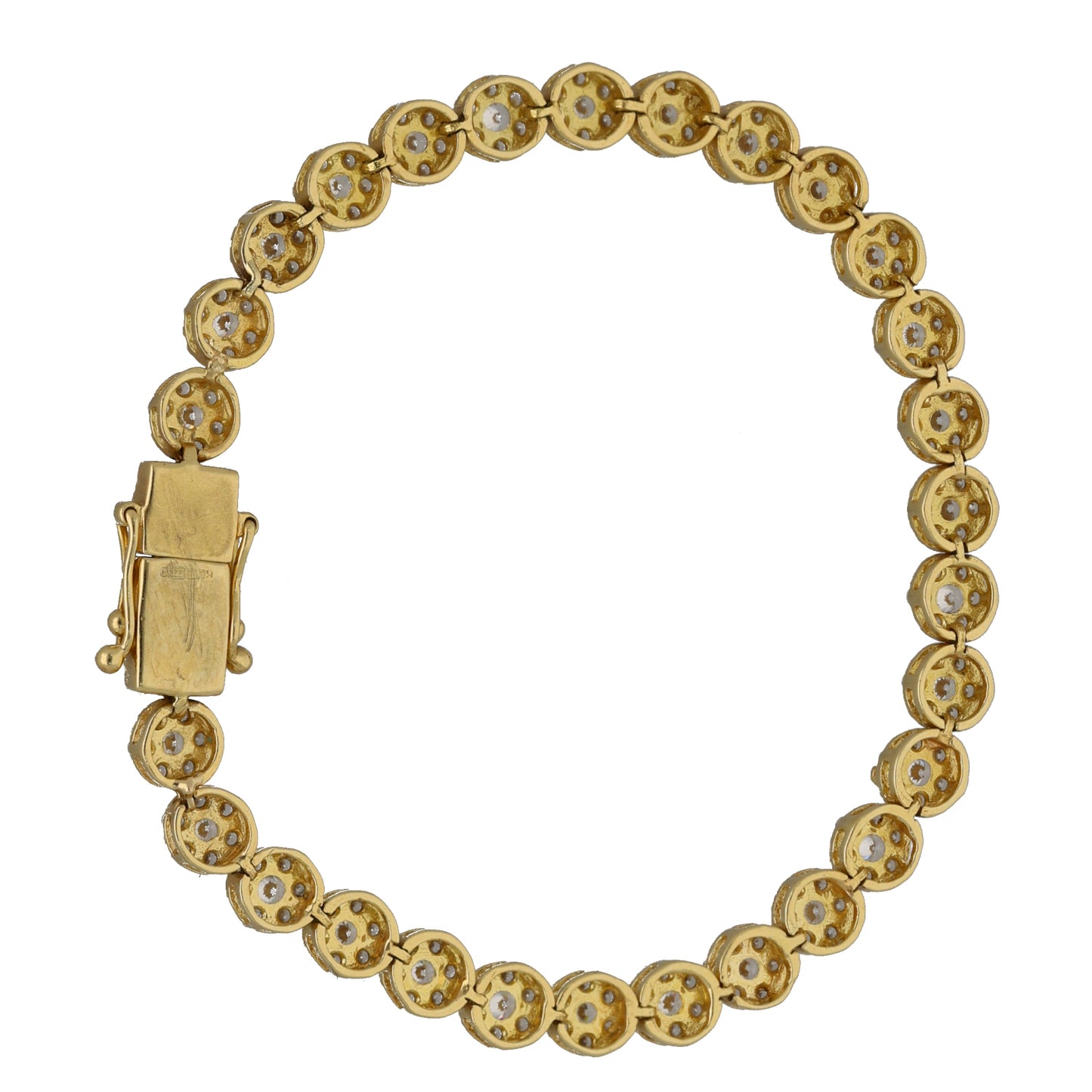 14ct Gold Cubic Zirconia Fancy Stone Set Bracelet