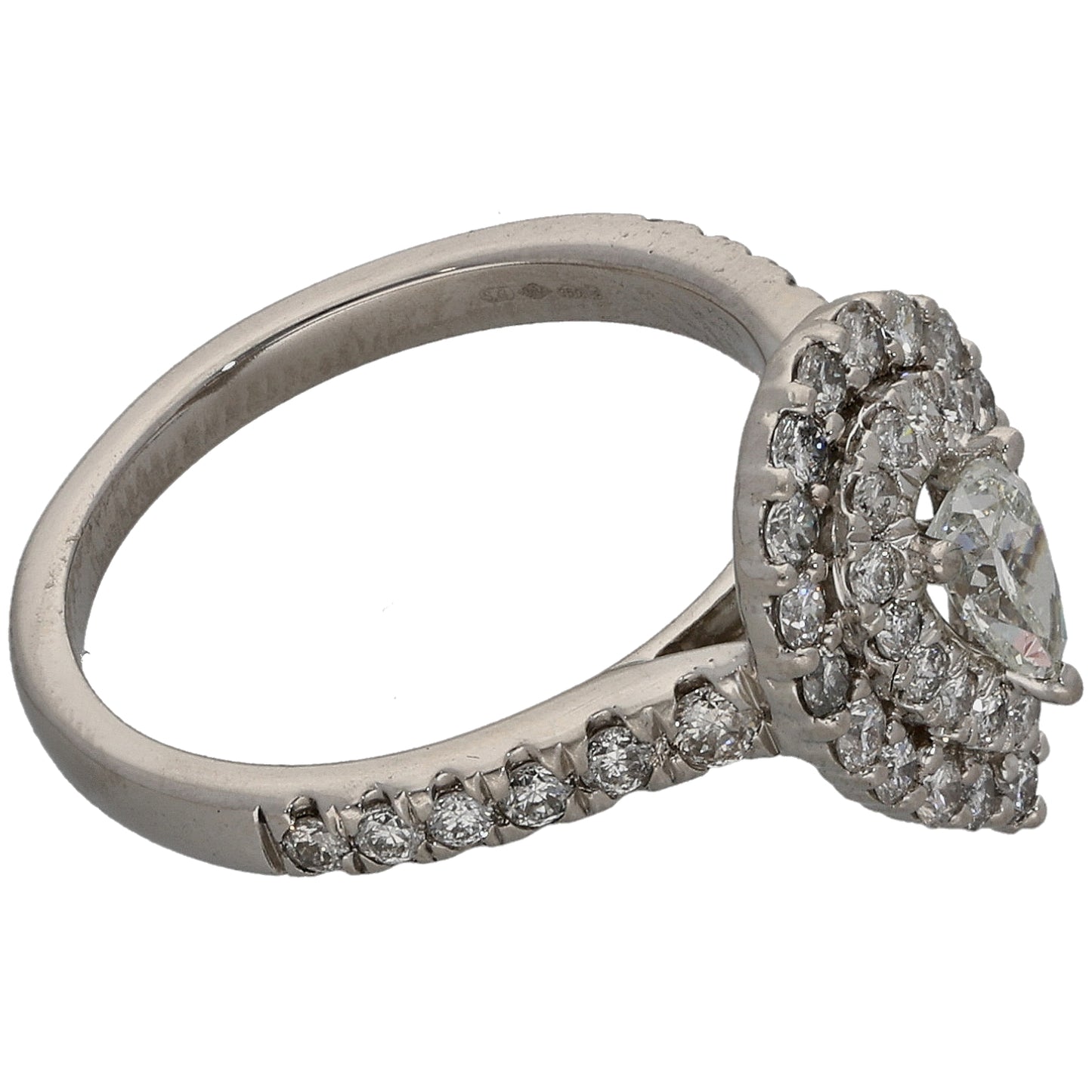 Platinum 1.06ct Diamond Cluster Ring Size K