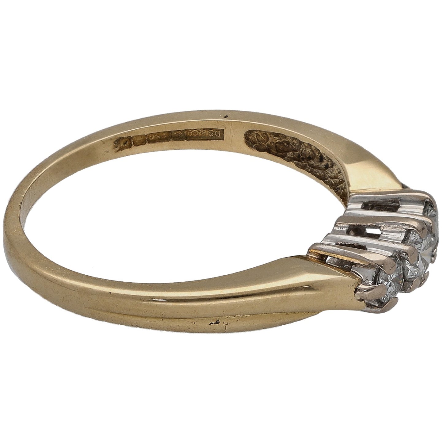 18ct Gold 0.24ct Diamond Trilogy Ring Size N