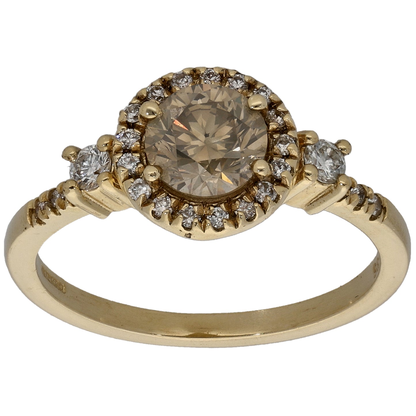 14ct Gold 1.08ct Diamond Cluster Ring Size N