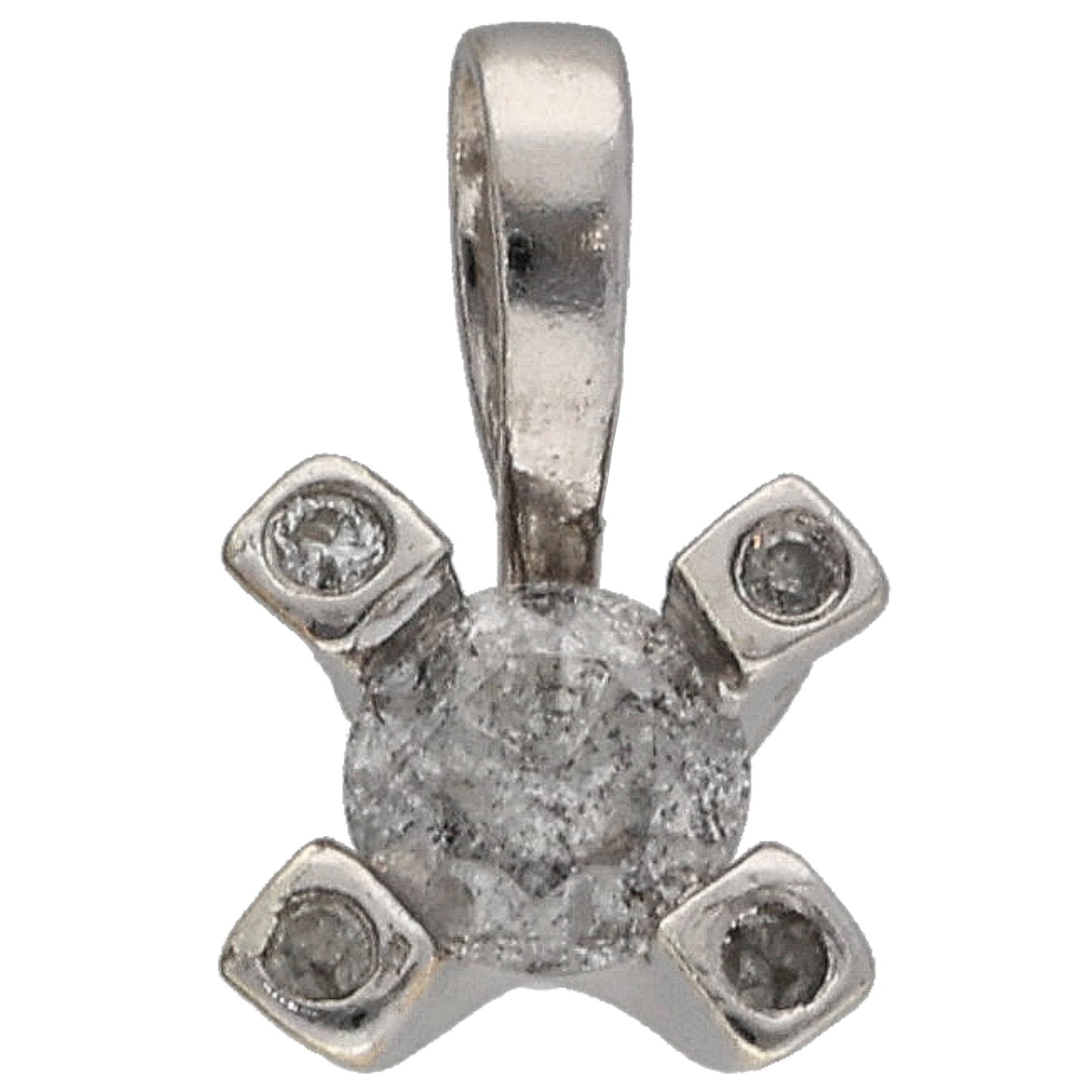 9ct White Gold 0.22ct Diamond Dress/Cocktail Pendant