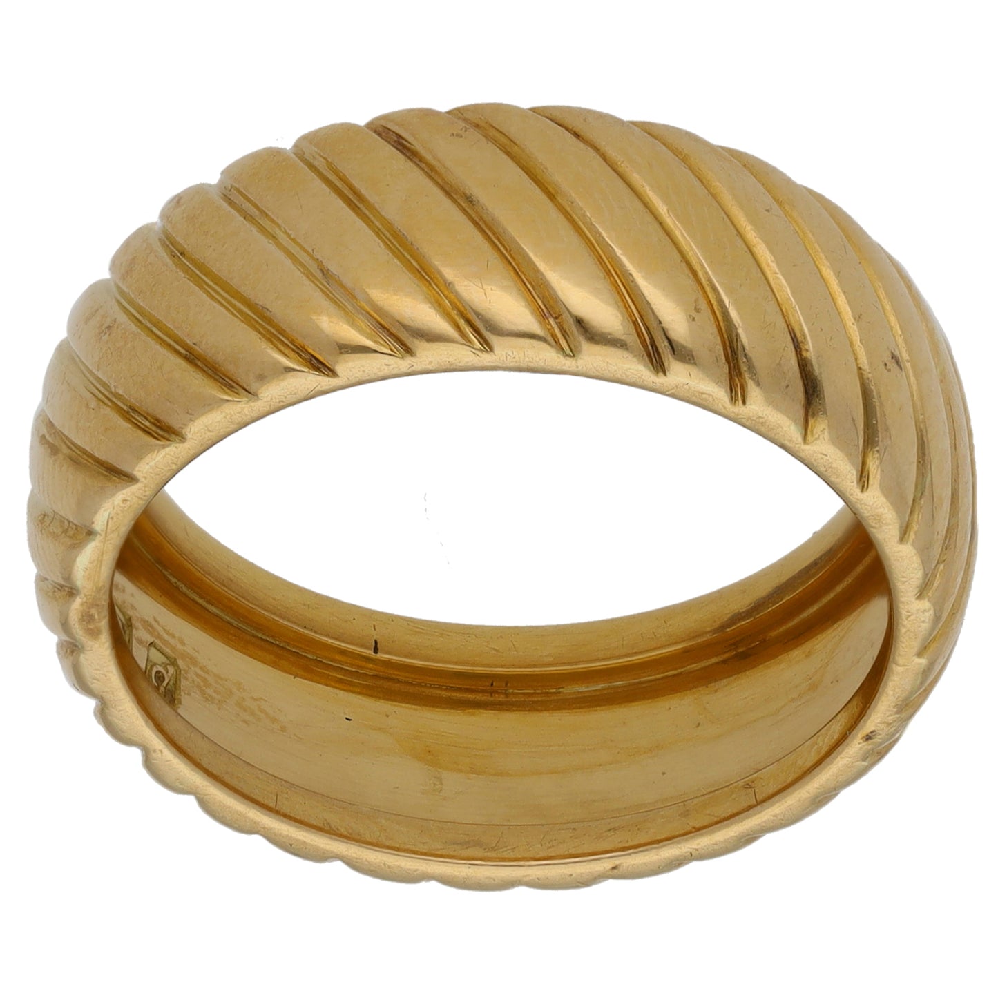 18ct Gold Patterned Wedding Ring Size Q