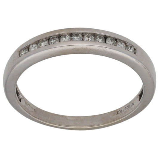 9ct White Gold 0.17ct Diamond Half Eternity Ring Size N