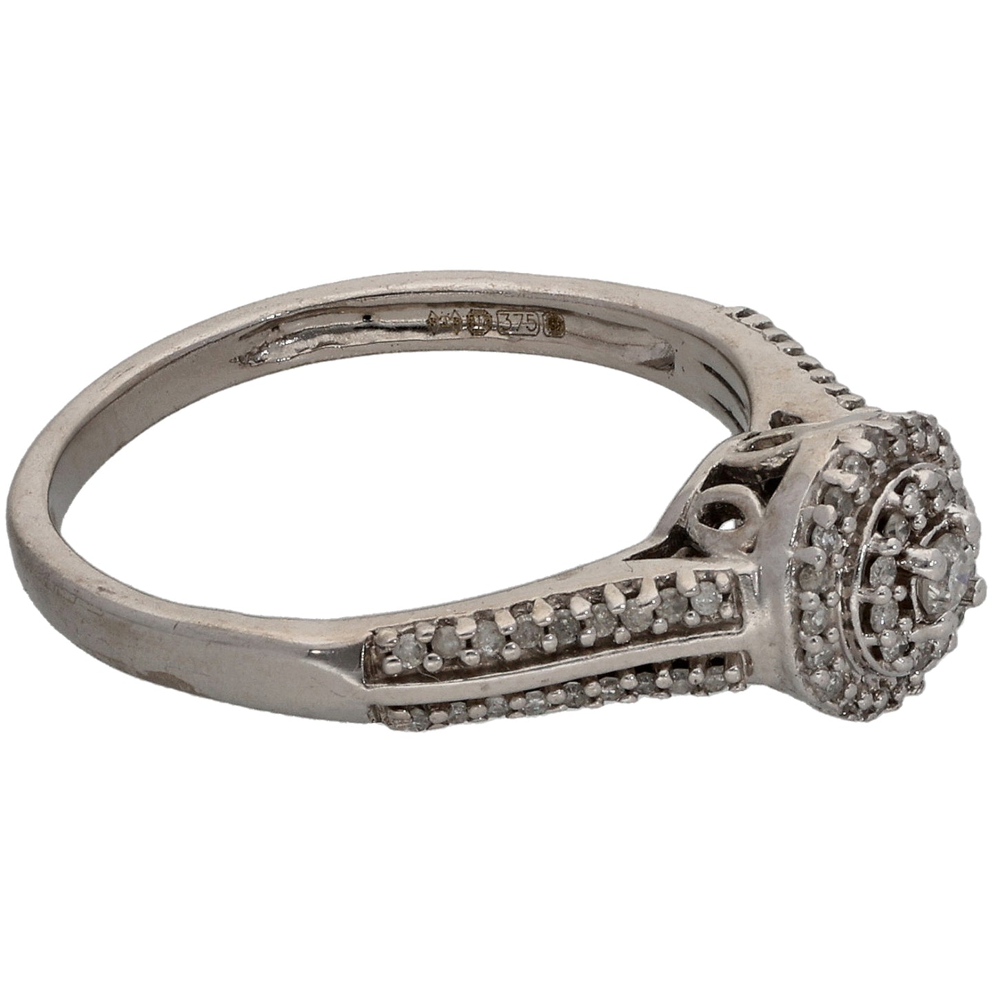 9ct Gold 0.25ct Diamond Cluster Ring Size N
