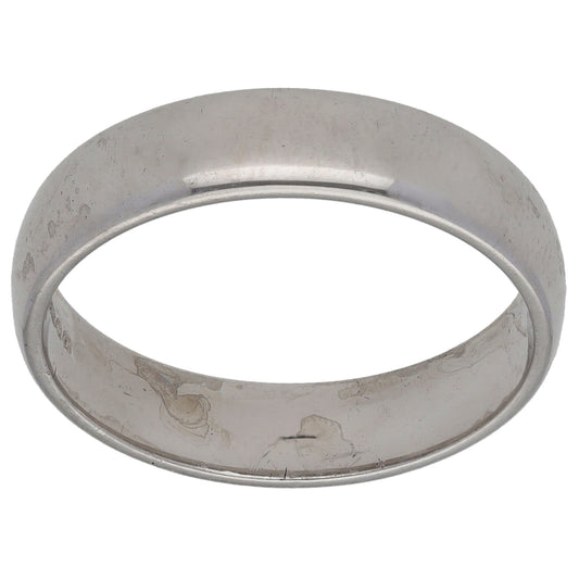9ct White Gold Plain Wedding Ring Size R