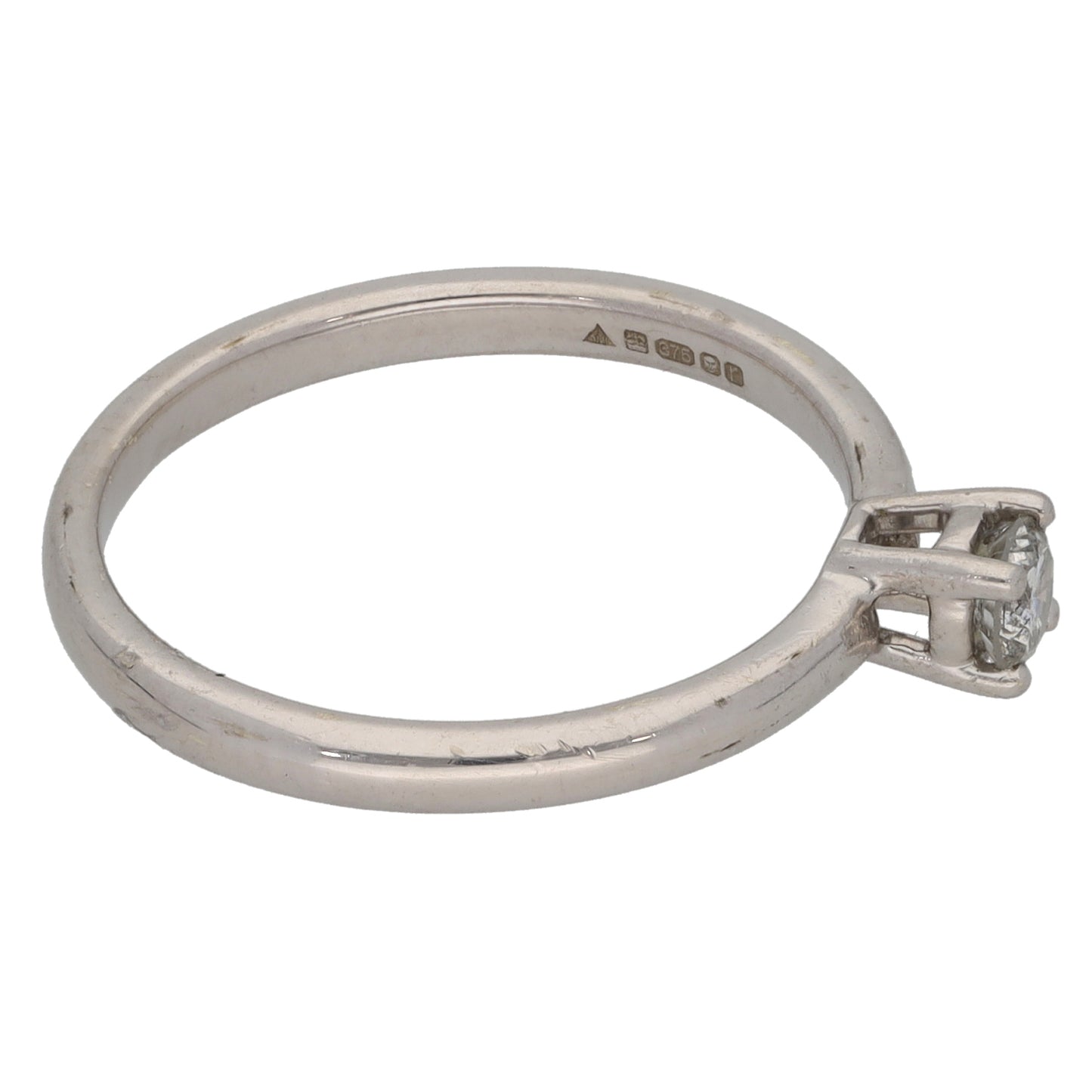 9ct White Gold 0.20ct Diamond Solitaire Ring Size N