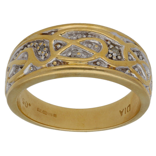 9ct Gold 0.05ct Diamond Alternative Ring Size O