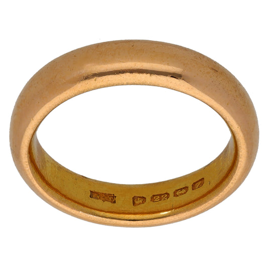 22ct Gold Plain Wedding Ring Size P