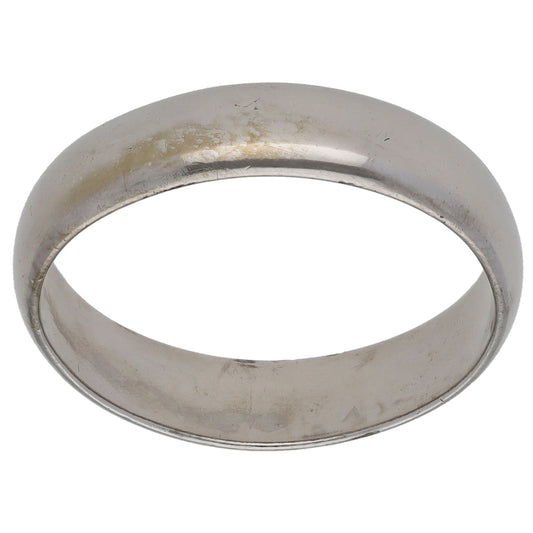 9ct White Gold Plain Wedding Ring Size S