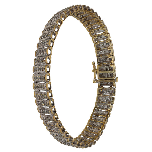 9ct Gold 2.25ct Diamond Fancy Stone Set Bracelet