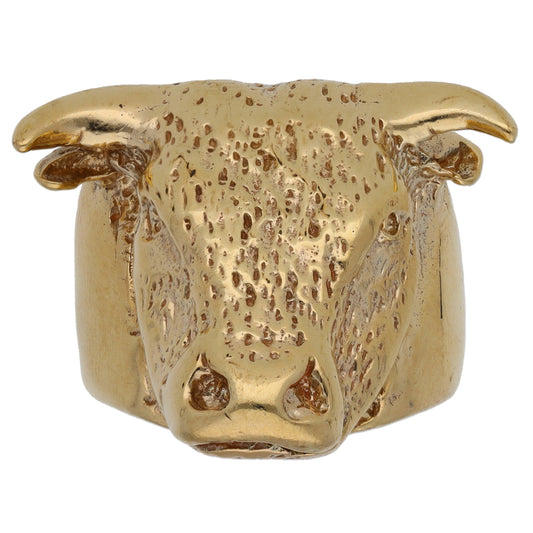 9ct Gold Bull's Head Ring Size O