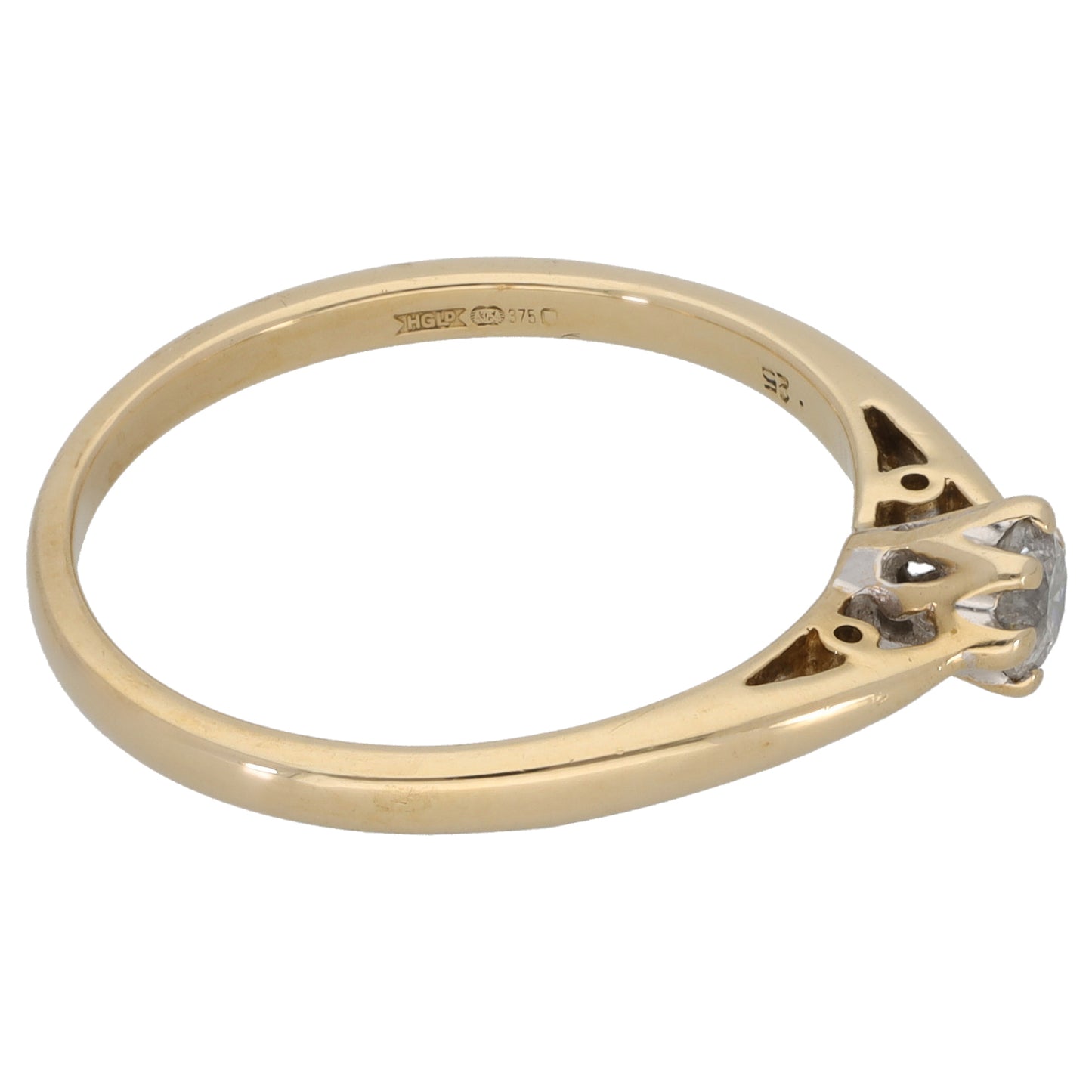 9ct Gold 0.25ct Diamond Solitaire Ring Size R