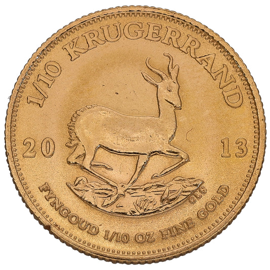 22ct Gold 1/10 OZ Krugerrand Coin 2013
