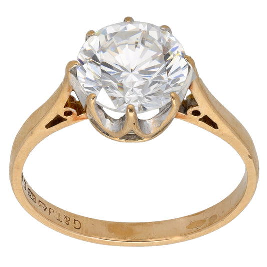 9ct Gold Cubic Zirconia Single Stone Ring Size O