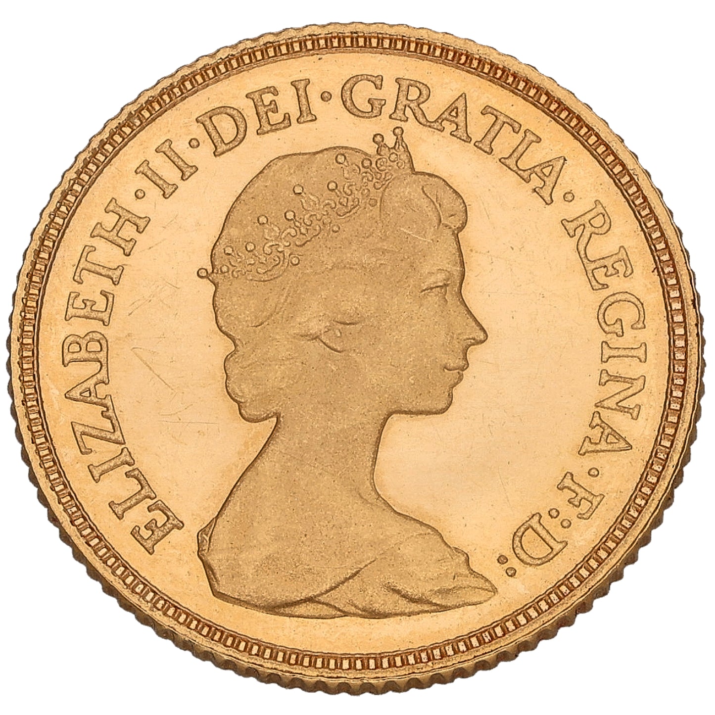 22ct Gold Queen Elizabeth II Half Sovereign Coin 1984
