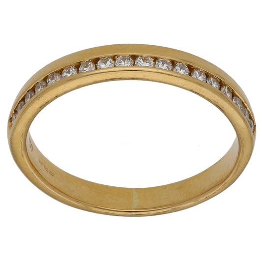 18ct Gold 0.18ct Diamond Half Eternity Ring Size L
