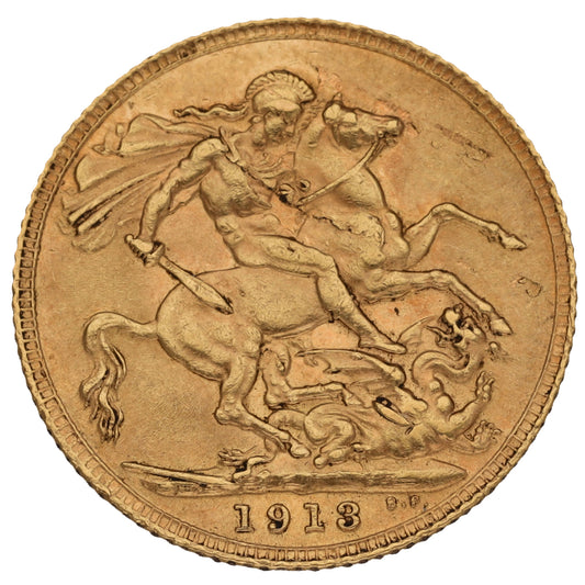 22ct Gold King George V Full Sovereign Coin 1913