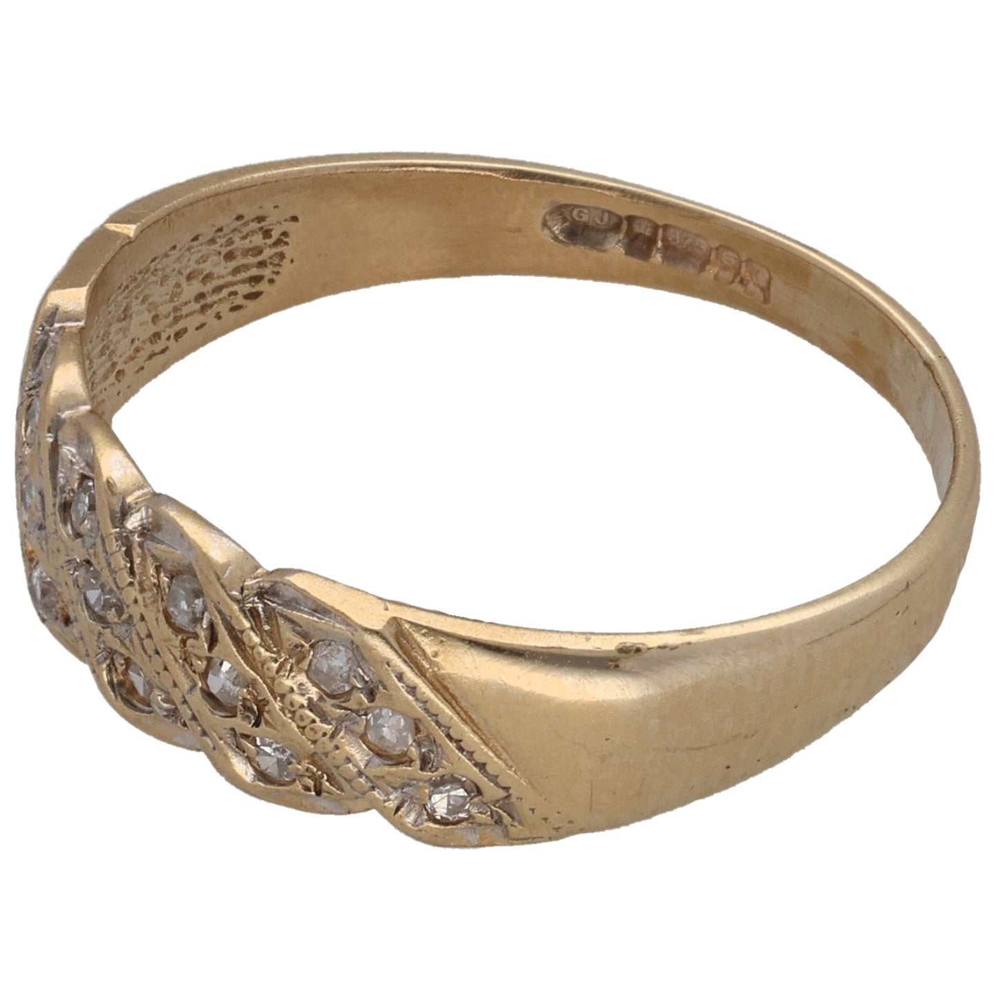 9ct Gold 0.075ct Diamond Alternative Ring Size M
