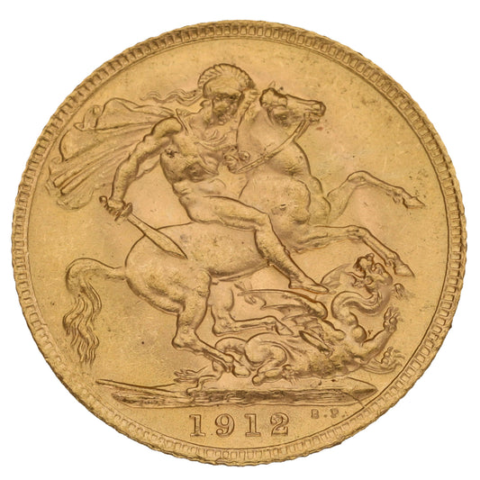 22ct Gold King George V Full Sovereign Coin 1912
