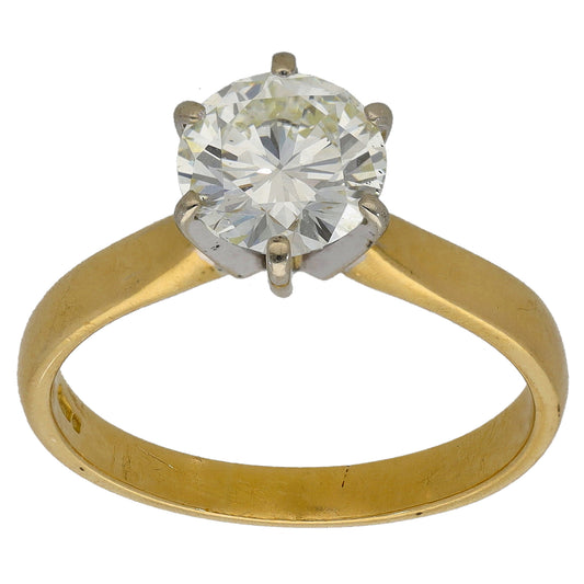 18ct Gold 1.62ct Diamond Solitaire Ring Size Q