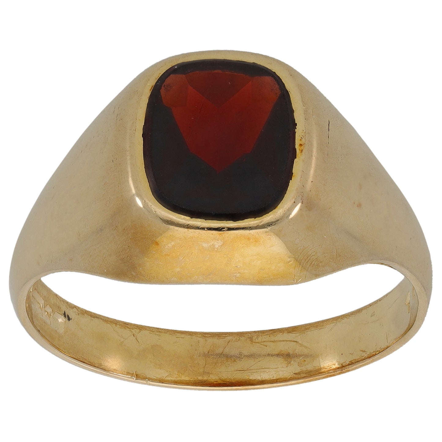 9ct Gold Garnet Single Stone Ring Size U