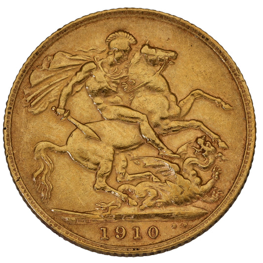 22ct Gold King Edward VII Full Sovereign Coin 1910