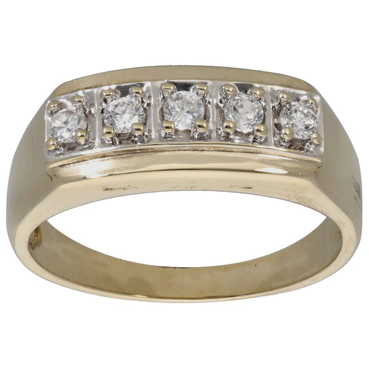 9ct Gold Cubic Zirconia Half Eternity Ring Size T