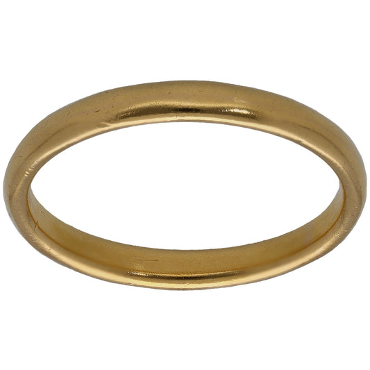 22ct Gold Plain Wedding Ring Size L