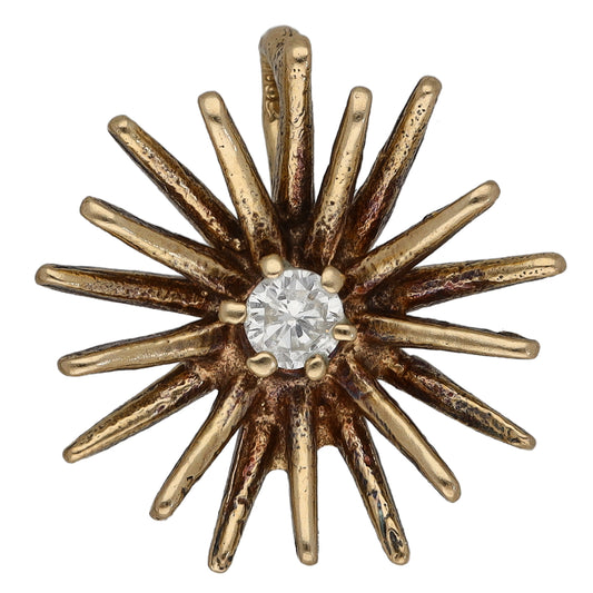 9ct Gold 0.08ct Diamond Solitaire Pendant