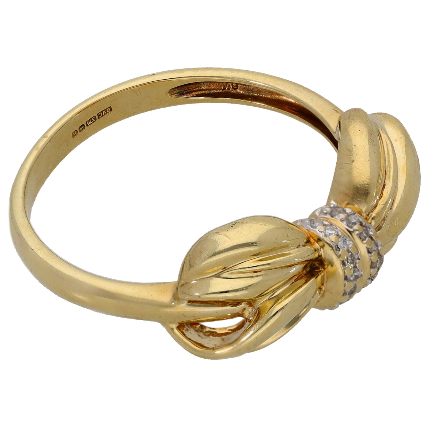 9ct Gold 0.08ct Diamond Dress/Cocktail Ring Size T